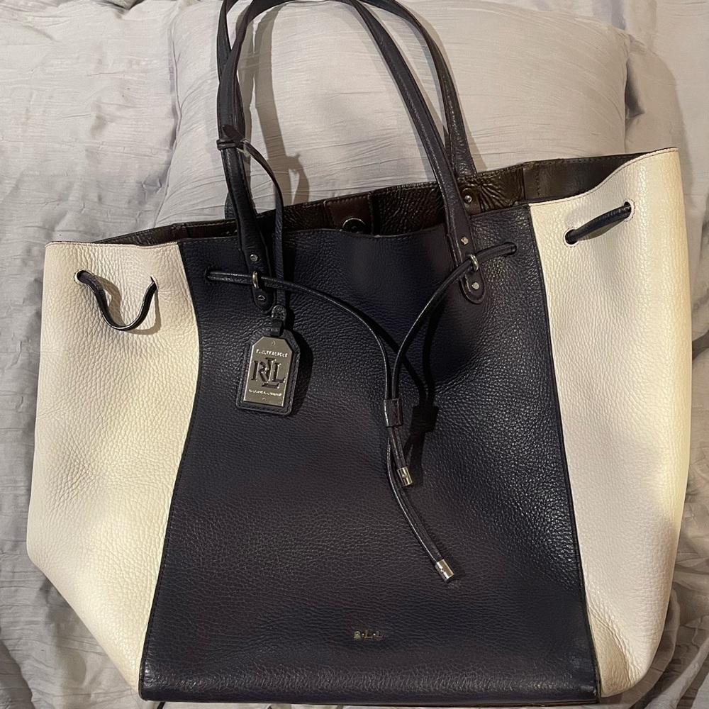 Ralph Lauren Leather Large Shopper Tote Bag